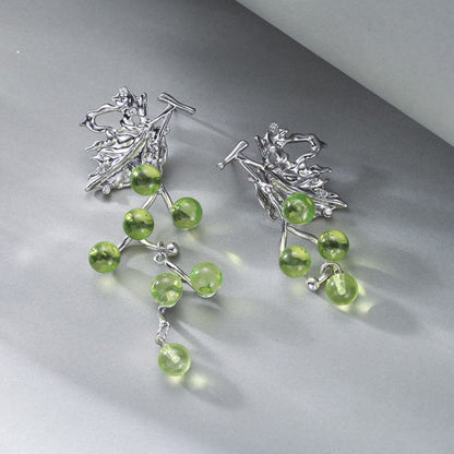 Hot New Items at Buy Center: Asymmetric Design Acrylic Green Grape String Earrings