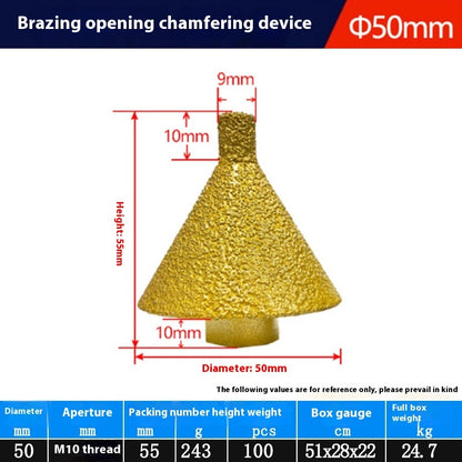 Newly Released at Buy Center: Brazing Diamond Chamfering Machine Ceramic Tile Marble Drilling M10 50mm Hole Chamferer