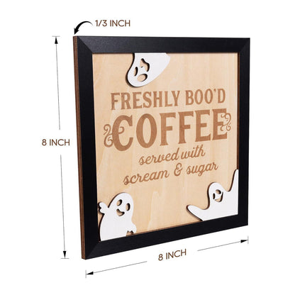 Just Arrived at Buy Center: Halloween Coffee Bar Wooden Decorations