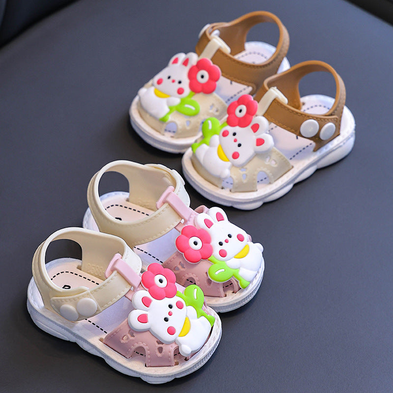 Fresh on the Scene at Buy Center: Children's Sandals Cartoon Toddler Closed Toe Hole Shoes Boys Baby Indoor Non-slip Soft Bottom