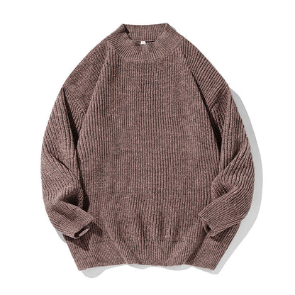 Retro Thick Needle Mock Neck Sweater Autumn And Winter Texture Texture Hemp Dot Jacquard Thickened Buy Center