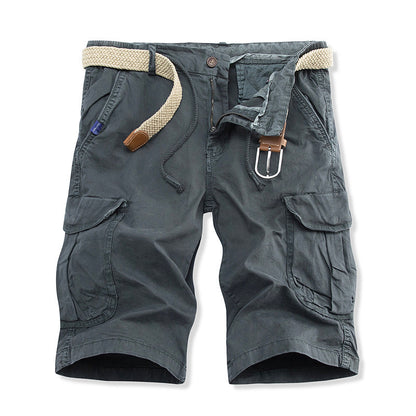 Hot New Items at Buy Center: Fashionable Men's Loose Straight Leg Five Quarter Pants Gray