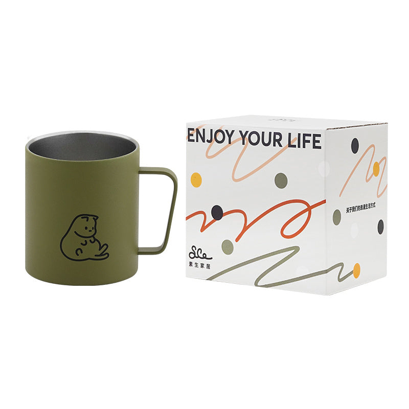 Capped Mug, Insulated And Cold Water Cup, Cute Girl's Coffee, Birthday Gift Buy Center