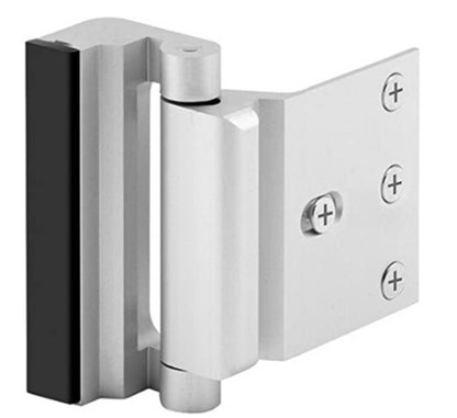 New at Buy Center: Child Safety Door Reinforced Lock With 3 Inches Stop Aluminum Alloy Hinge Upgrade Night Lock Silver