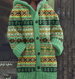 Retro Coat Lazy Hooded Knitted Buy Center