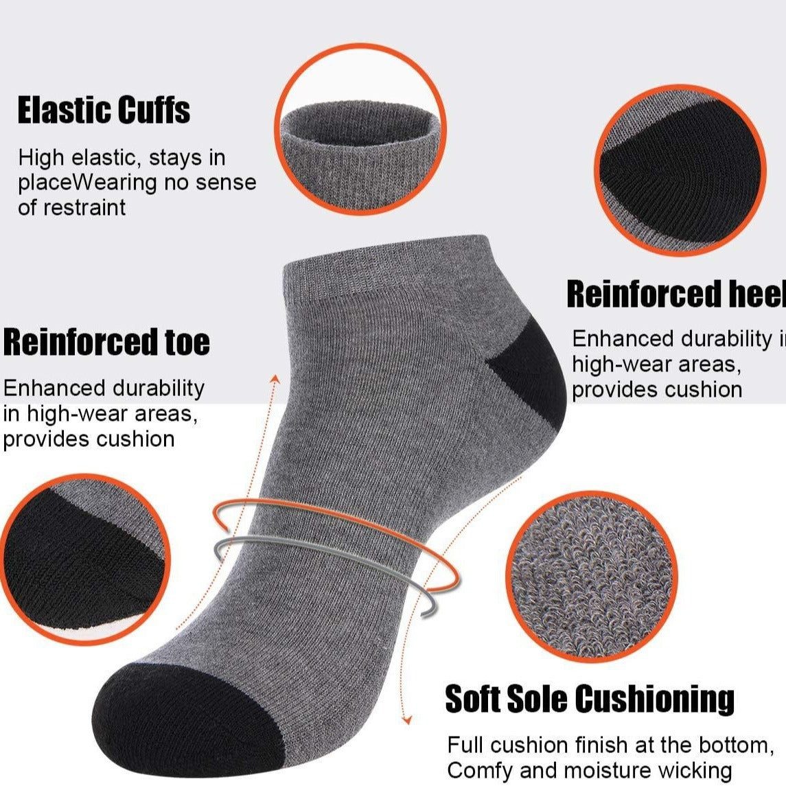 Chaussettes basses en coton pour homme, respirantes, pour l'été