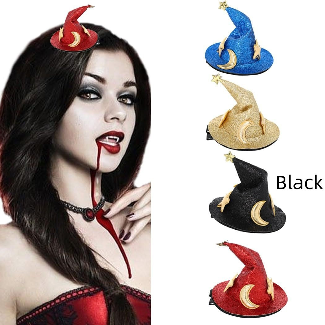 Buy Center Exclusive Offer-Halloween Ghost Festival Wizard's Hat Hairpin Headdress Black