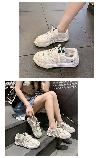 Hot New Items at Buy Center: Spring And Autumn Flat Platform White All-matching Casual Sports White Shoes Board Shoes