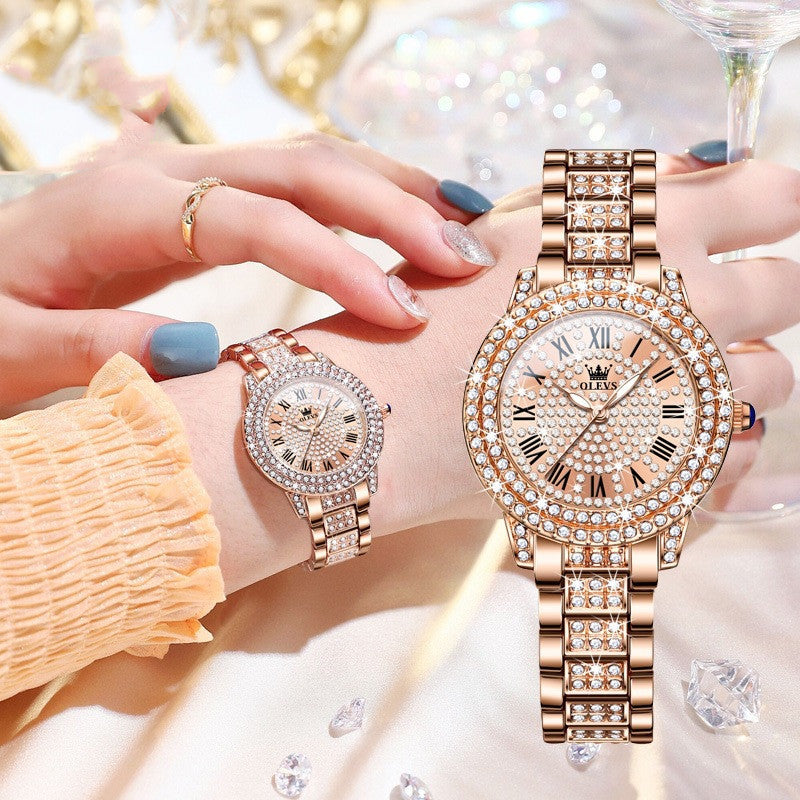 Montre tendance pour femme avec diamants