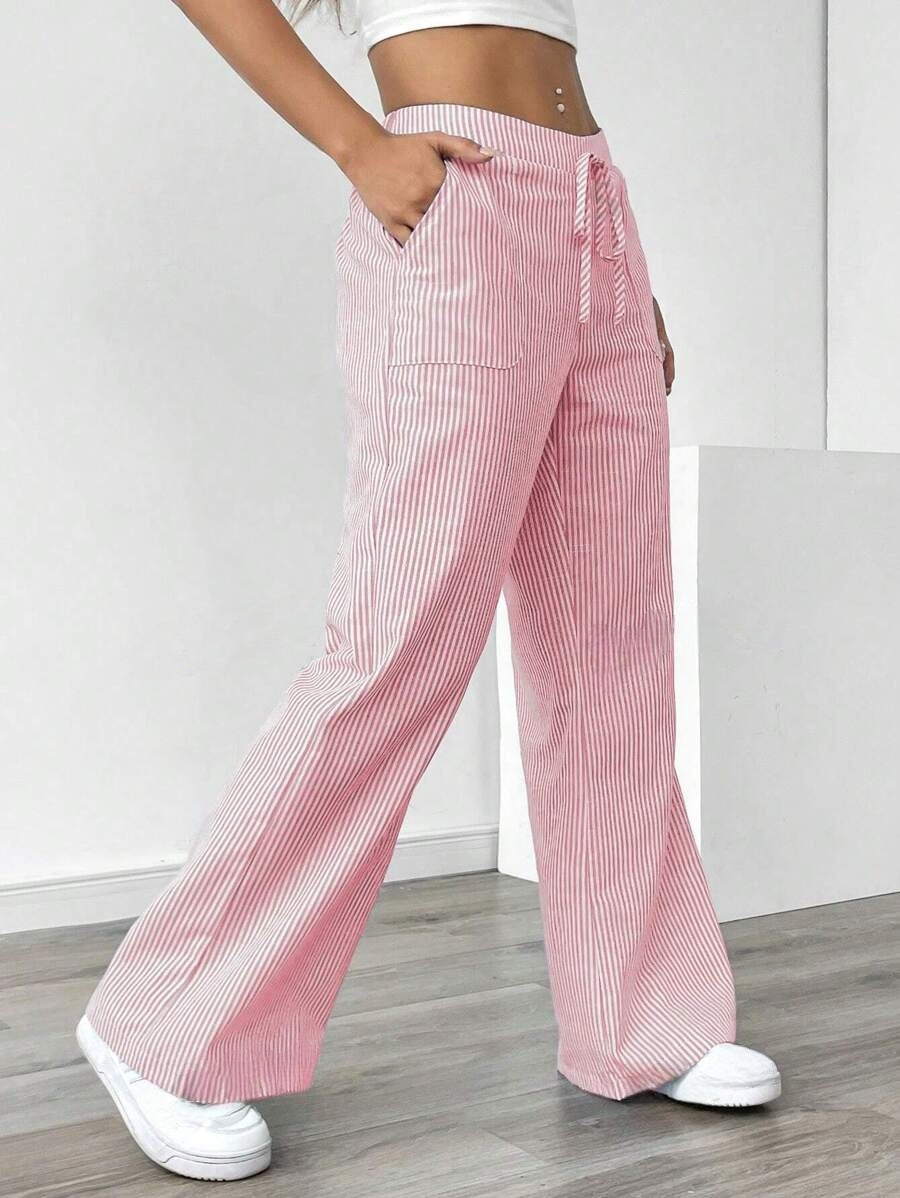 New Striped Trousers Casual Versatile Loose Wide Leg Buy Center