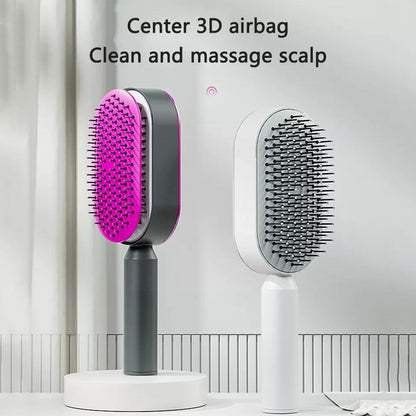 Newly Arrived at Buy Center: Self Cleaning Hair Brush For Women Massage Scalp Promote Blood Circulation Anti Hair Loss 3D Hair Growth Comb Hairbrush Self-Cleaning Hair Brush 3D Air Cushion Massager Brush Airbag Massage Comb B