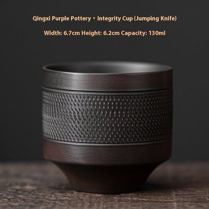 Buy Center Ultimate-Qingxi Purple Pottery Chinese Style Handmade Ceramic Kung Fu Tea Cup Upright Cup Blind Dagger