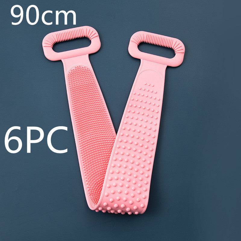 Hot New Items at Buy Center: Bath Towel Silicone Rubbing Back Towel 6PC Pink90cm