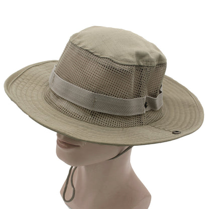 Newly Released at Buy Center: Outdoor Casual Mountaineering Fishing Fisherman Hat Mesh Light Khaki L 58 To 60cm