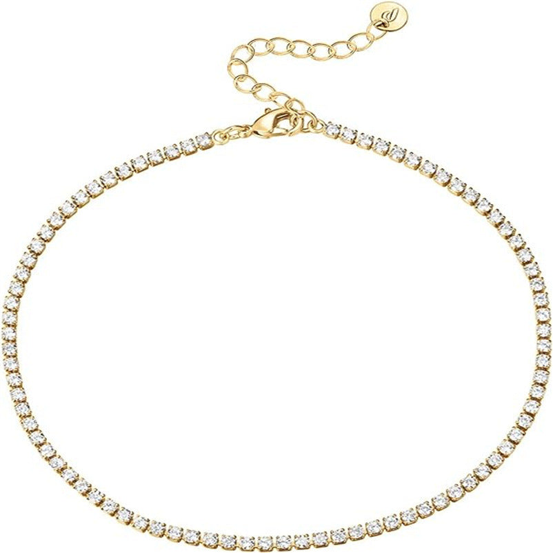 Buy Center Exclusive Offer-Simple Natural Versatile Single Row Rhinestone Anklet