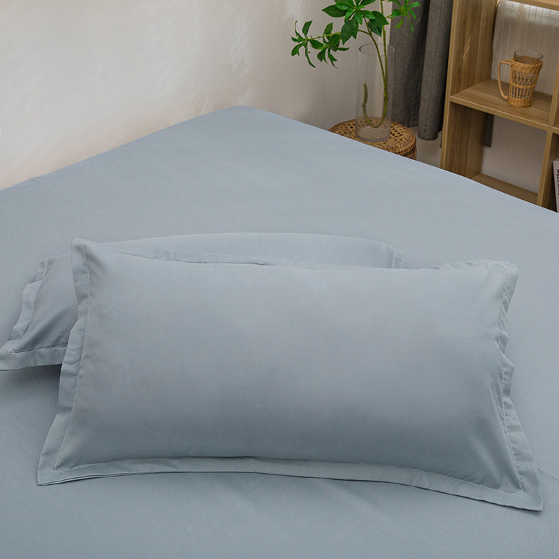 Pure Color Washed Cotton Pillowcase Single Pillowcase Buy Center