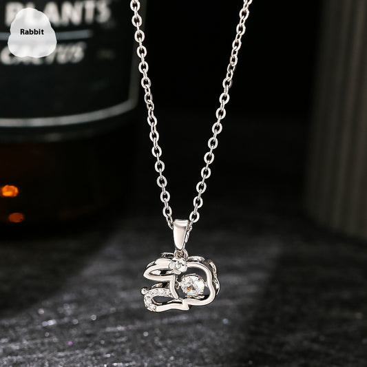 Buy Center Deal-Ins Zodiac Smart Necklace Micro-inlaid Rabbit White K