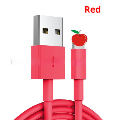 Hot New Items at Buy Center: Color Data Cable Multi-color Charging Cable TPE Material Anti-break Red