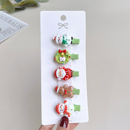 Christmas Hair Accessories Little Girl Christmas Tree Elk Barrettes Buy Center