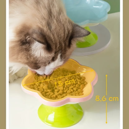 Buy Center Handpicked- Raised Ceramic Bowl With Cat Flower Design Raised Cat Food Bowl Water Plate Snack Plate With Neck Protection Support