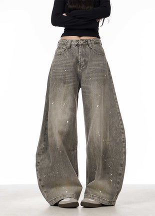 Jeans rétro Splash-ink pour femme Pantalon Machete Couple