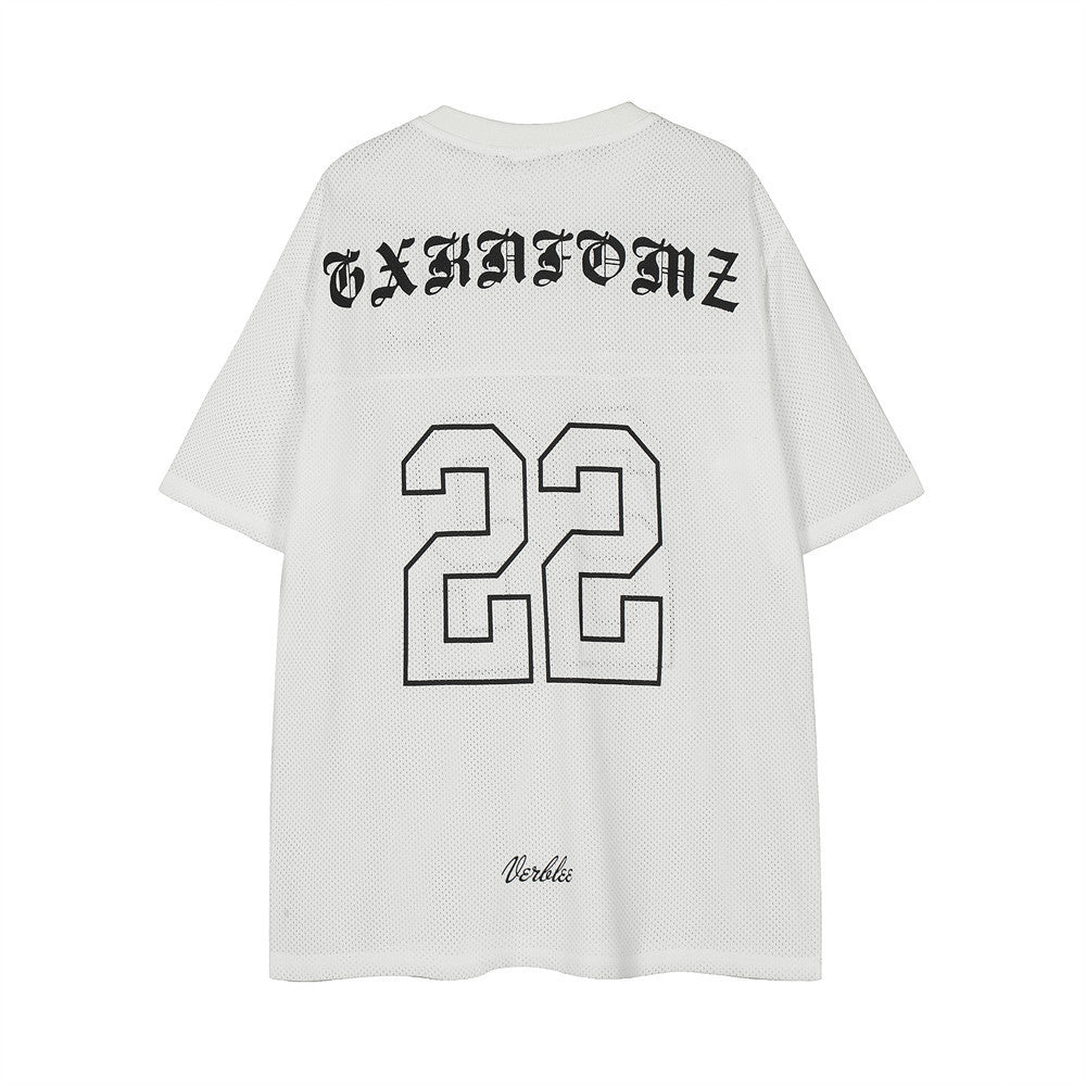 Newly Released at Buy Center: Fashion Numbers Printed Loose T-shirt Male