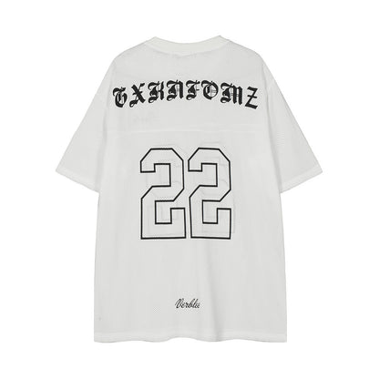 Newly Released at Buy Center: Fashion Numbers Printed Loose T-shirt Male