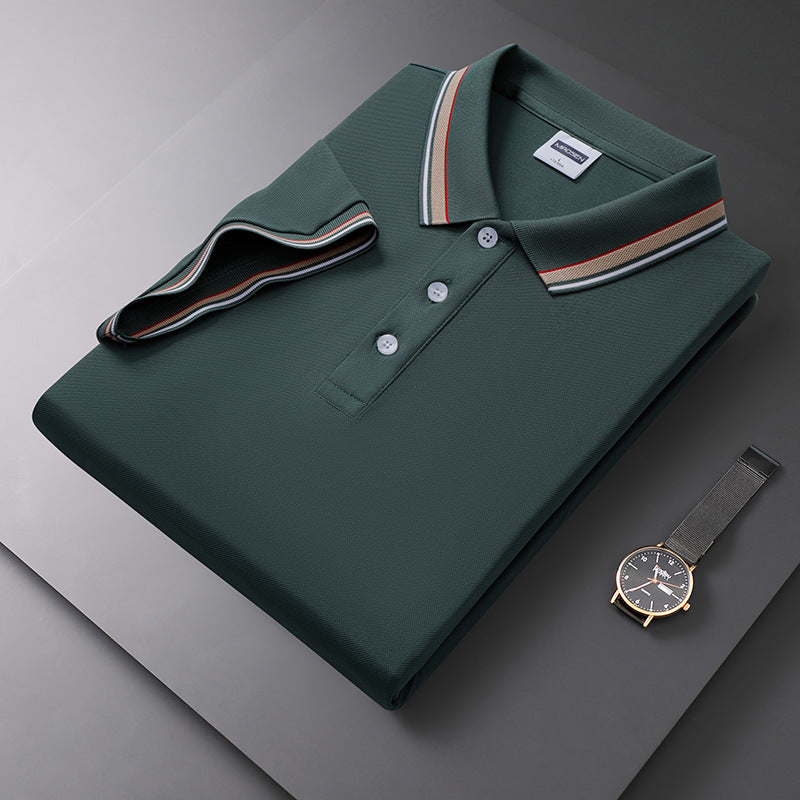 Trending Now at Buy Center: Summer Men's Polo Shirt Lapel T-shirt DNW2308 Bean Green