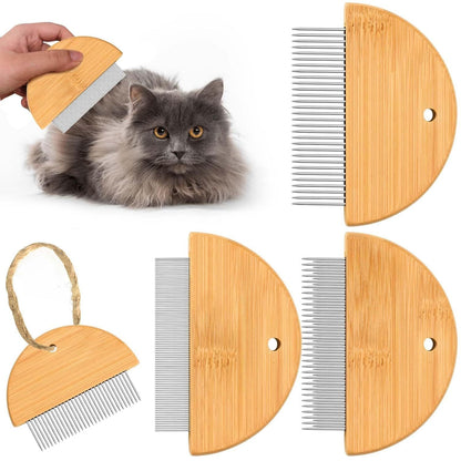 New Flea Comb For Cats Wooden Cat Comb Pet Comb With Rounded-Tip Teeth Tangles And Loose Fur Grooming Comb Tool For Cats Dogs And Rabbits Tangled Hair