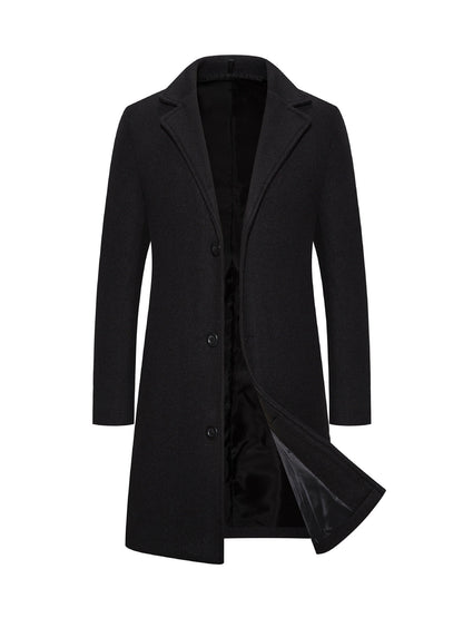 Men's Woolen Coat Slim-fit Mid-length Trench Coat Buy Center