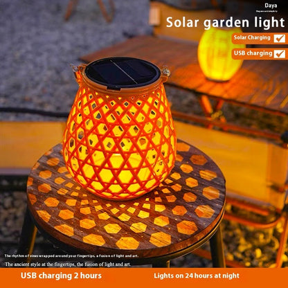 Hot New Items at Buy Center: Solar Garden Decoration Bamboo Woven Candle Lights