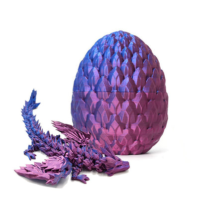 Hot New Items at Buy Center: Print Dragon Ornaments Colorful Movable Crystal Creative Christmas Easter Eggs 1 Blue And Red