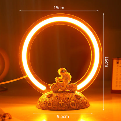 Fresh Arrivals at Buy Center: Creative Halo Knight Night Light Cycling Astronaut Decoration Gold USB