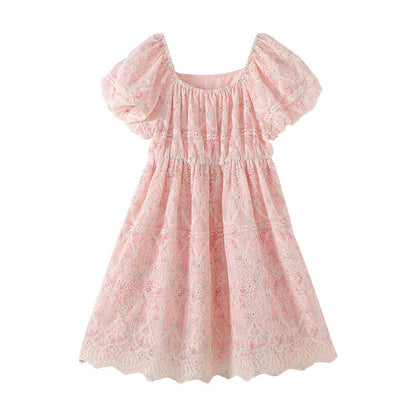 Fresh Arrivals at Buy Center: ' Sweet Floral Embroidery Dress Pink