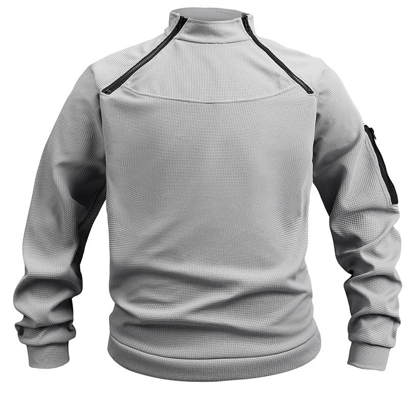 Stand Collar Men's Sweater Warm And Loose Solid Color Clothing Buy Center