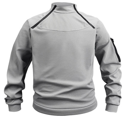 Stand Collar Men's Sweater Warm And Loose Solid Color Clothing Buy Center