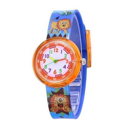 Reloj de silicona transparente con dibujos animados para niños