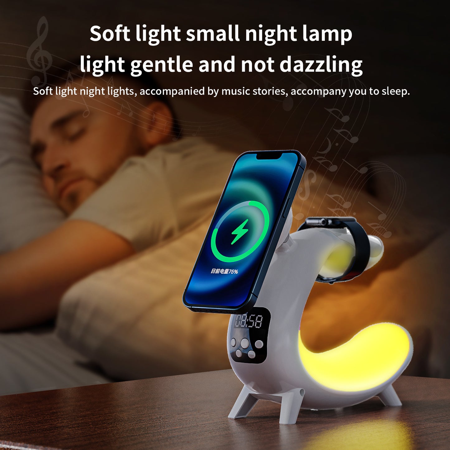 Buy Center Excellence-Liuyi Multi-function Wireless Charging Bedside Table Lamp