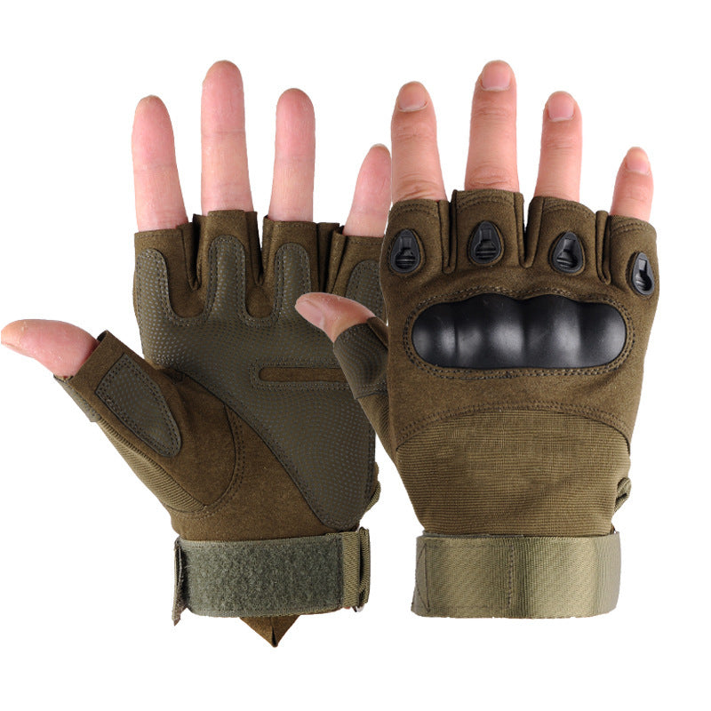 Military Fans Tactical Men's Outdoor Mountaineering Protective Wear-resistant Non-slip Fingerless Gloves