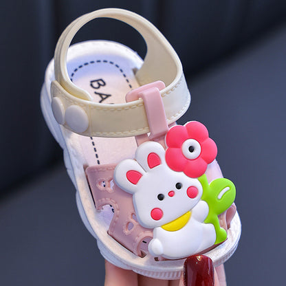 Fresh on the Scene at Buy Center: Children's Sandals Cartoon Toddler Closed Toe Hole Shoes Boys Baby Indoor Non-slip Soft Bottom