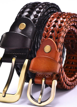 Leather Pin Buckle Handmade Couple's Pant Trendy Casual Belt