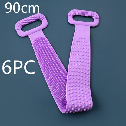 Hot New Items at Buy Center: Bath Towel Silicone Rubbing Back Towel 6PC Purple90cm