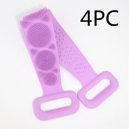 Hot New Items at Buy Center: Bath Towel Silicone Rubbing Back Towel 4PC Purple 70cm