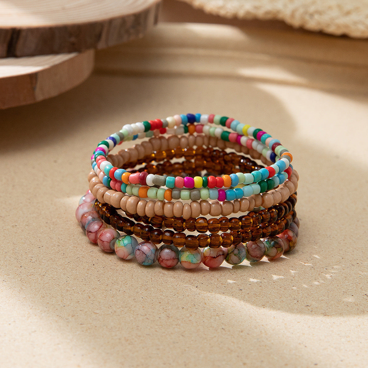 Buy Center Hot Pick-Personalized Layered Glass Bracelet With Bohemian Style Colorful