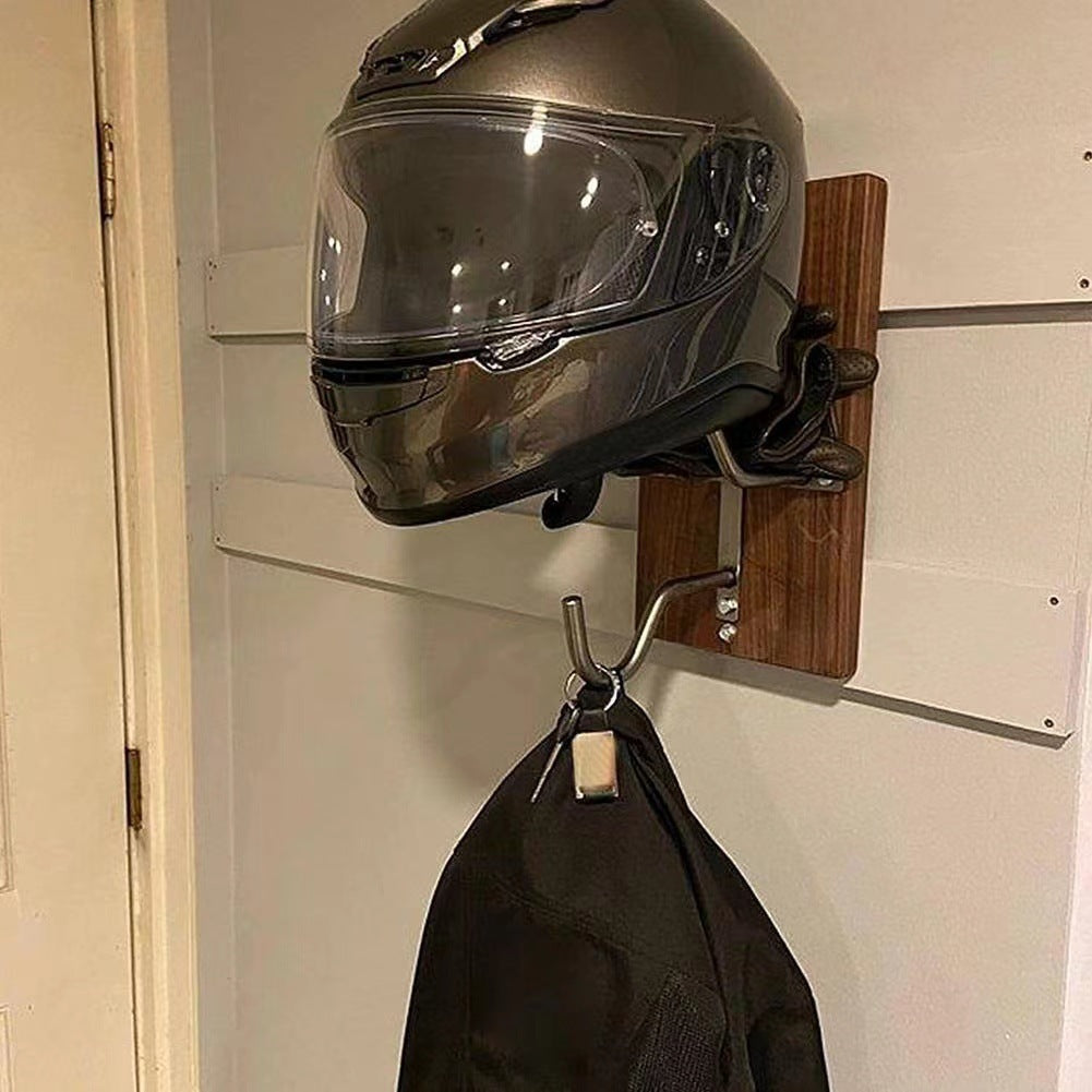 Just Arrived at Buy Center: Motorcycle Helmet Bracket Wooden Helmet Hook Motorcycle Helmet Storage Rack Coat Hook