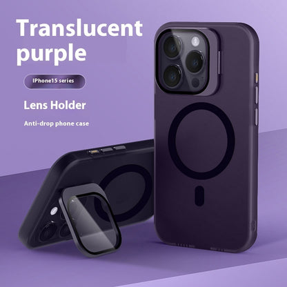 Hot New Items at Buy Center: Lens Bracket Magnetic Drop-resistant Phone Case Transparent Purple