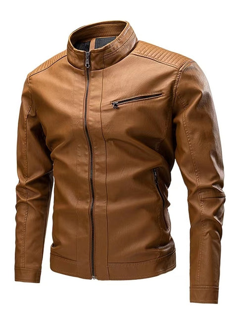 Spring And Autumn Cross-border Casual Men's Leather Clothing Stitching Motorcycle Retro Fashion Leather Jacket Coat Buy Center