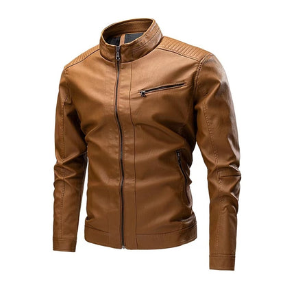 Spring And Autumn Cross-border Casual Men's Leather Clothing Stitching Motorcycle Retro Fashion Leather Jacket Coat Buy Center