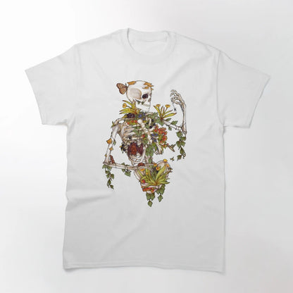 Just Arrived at Buy Center: Skull And Plant Pattern Printed Personalized Women's Casual All-match T-shirt