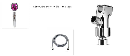 Shower Head Water Saving Flow 360 Degrees Rotating With Small Fan ABS Rain High Pressure Spray Nozzle Bathroom Accessories Set56